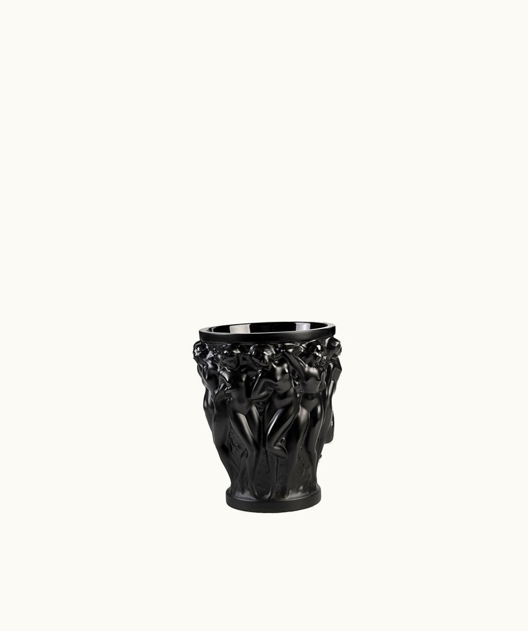 Lalique Lalique Bacchantes Small Vase - Black Crystal