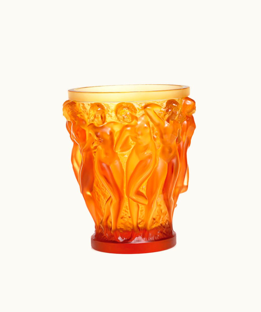 Lalique Lalique Bacchantes Vase - Amber Crystal