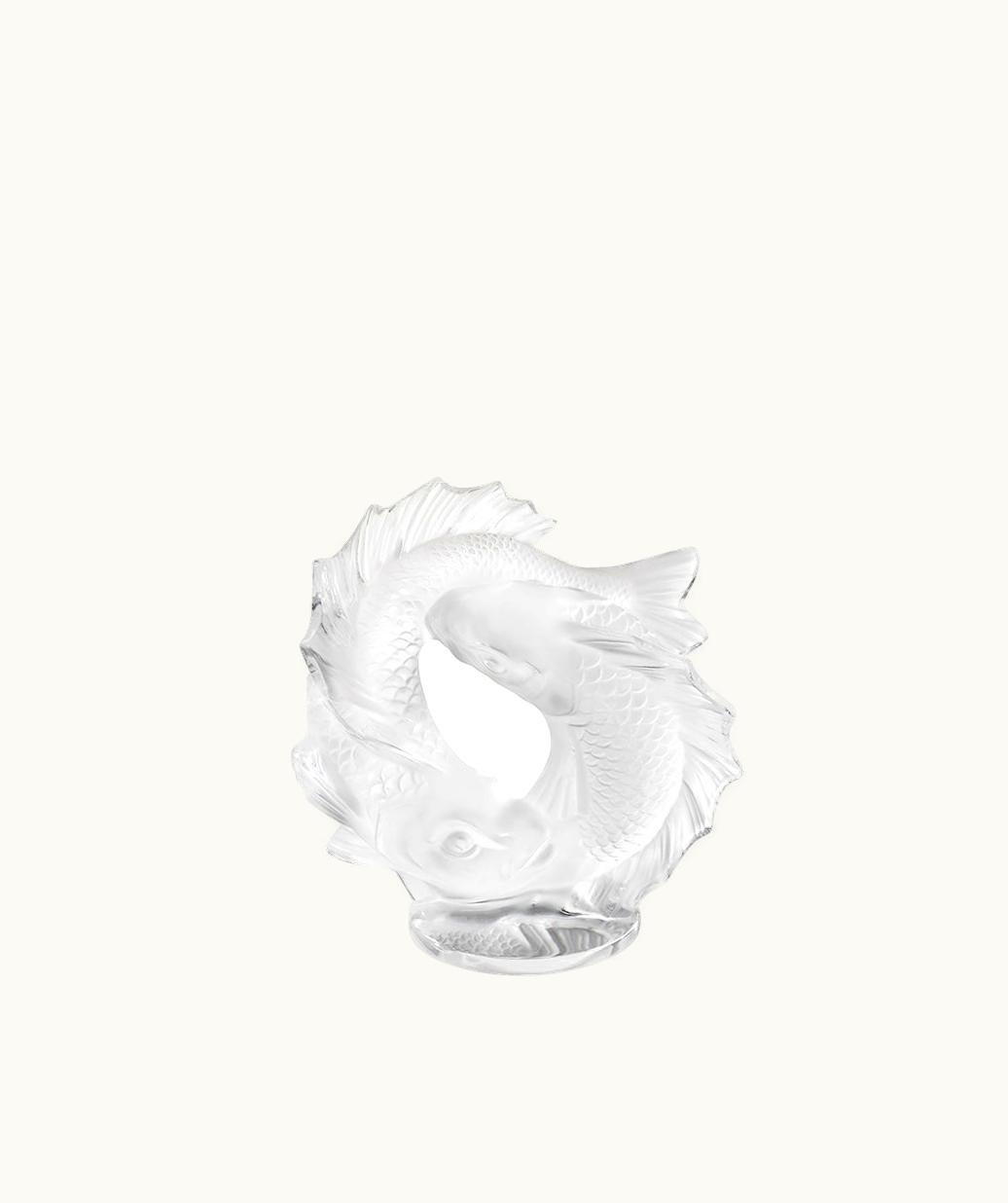 Lalique Lalique Double Fish Small Sculpture - Clear Crystal, Small Size
