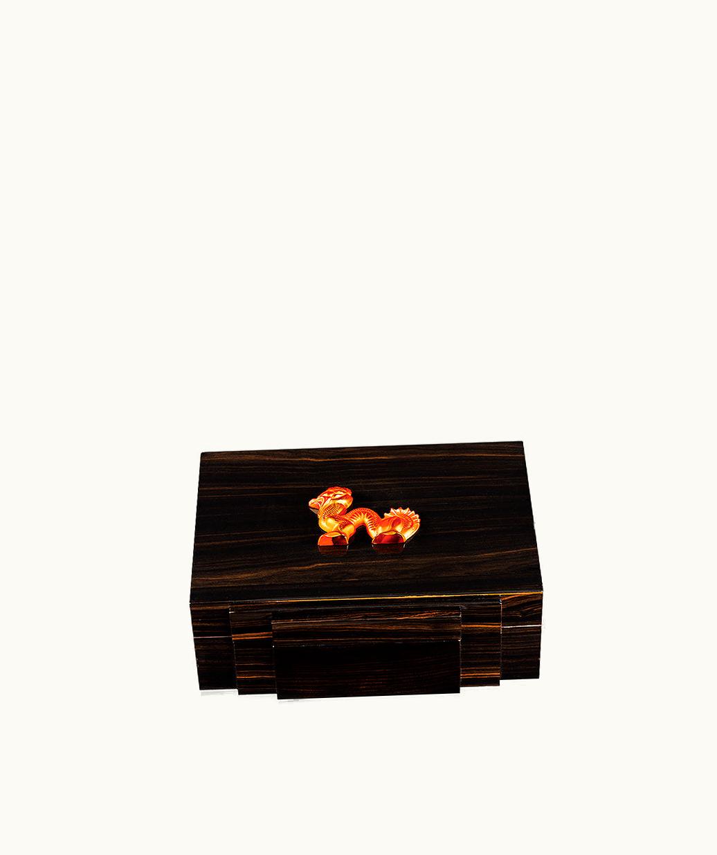 Lalique Lalique Dragon Cigars Box Small Size - Amber Crystal, 100 Cigars