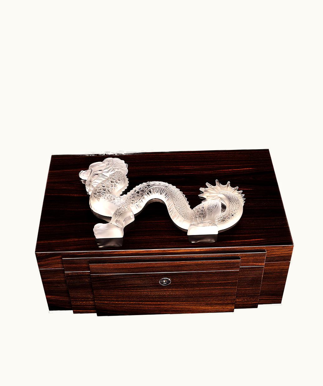 Lalique Lalique Dragon Jewellery Box Large Size - Clear Crystal, Large Size 10192900