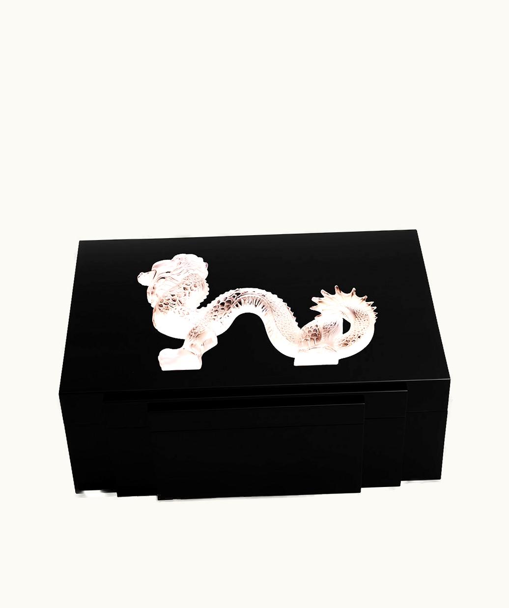 Lalique Lalique Dragon Jewellery Box Large Size - Clear Crystal, Large Size 10203000