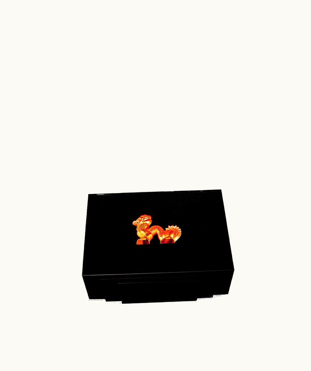 Lalique Lalique Dragon Jewellery Box Small Size - Amber Crystal, Small Size 10203400