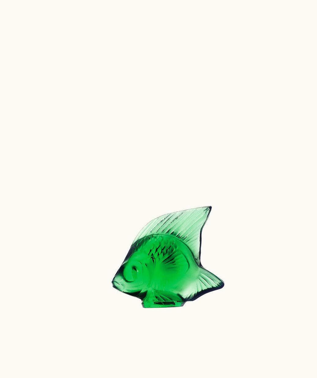 Lalique Lalique Fish Sculpture - Emerald Green Crystal