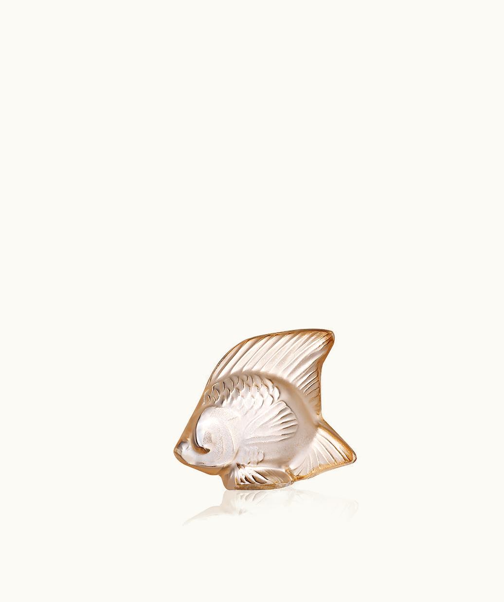 Lalique Lalique Fish Sculpture - Gold Luster Crystal