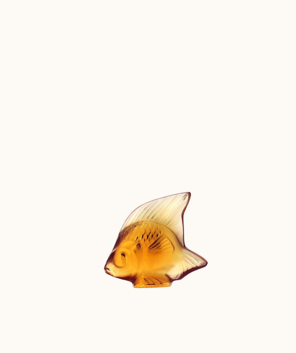 Lalique Lalique Fish Sculpture - Amber Crystal