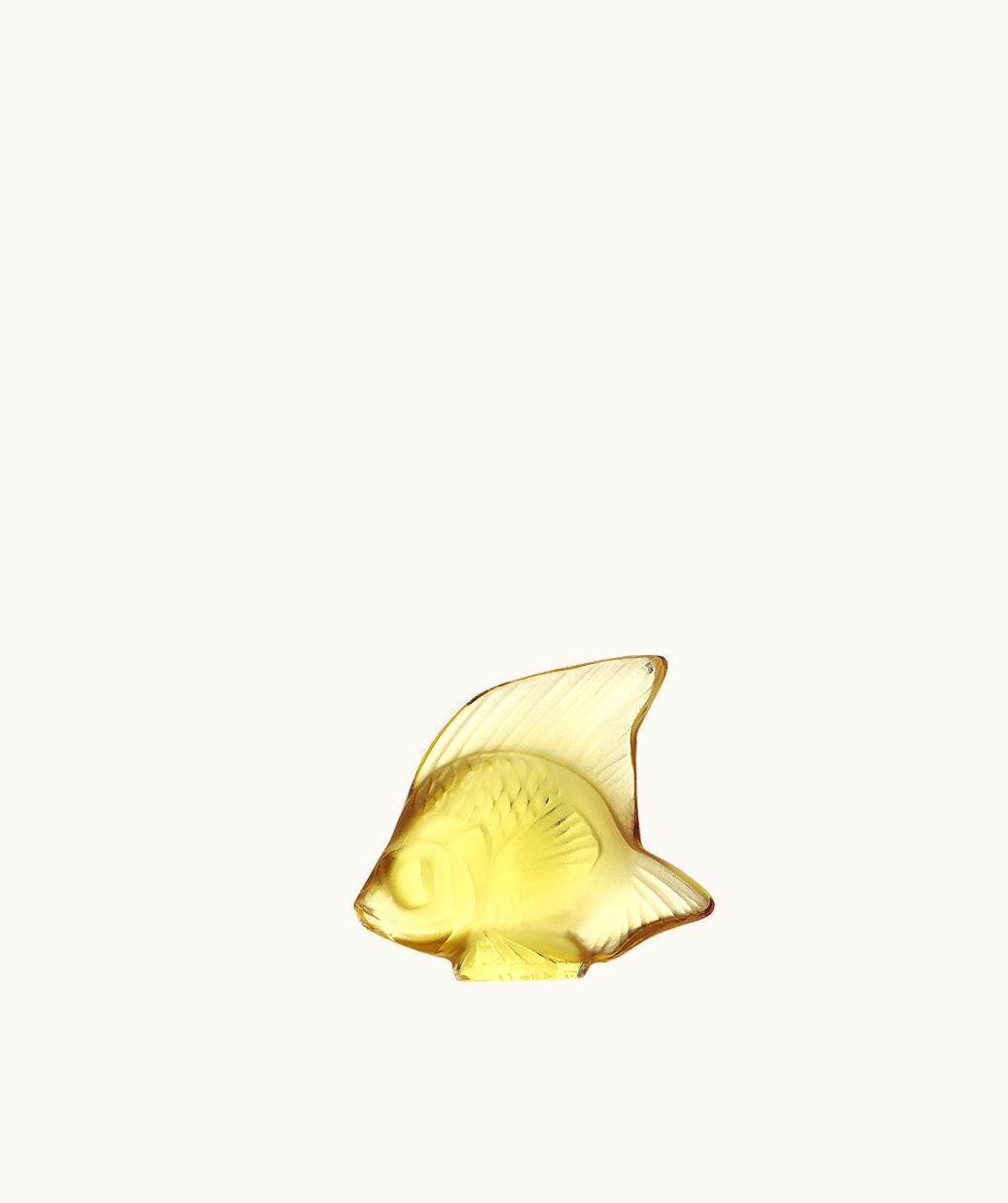 Lalique Lalique Fish Sculpture - Yellow Gold Crystal