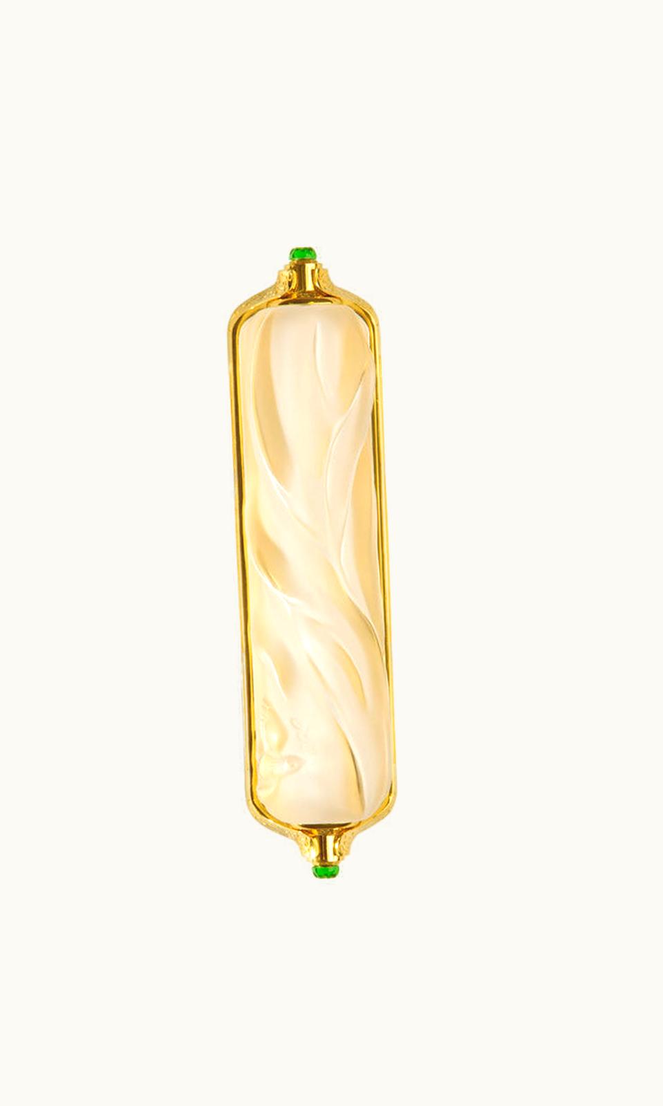 Lalique Lalique Mezuzah By Irma Large Size - Clear And Gilded