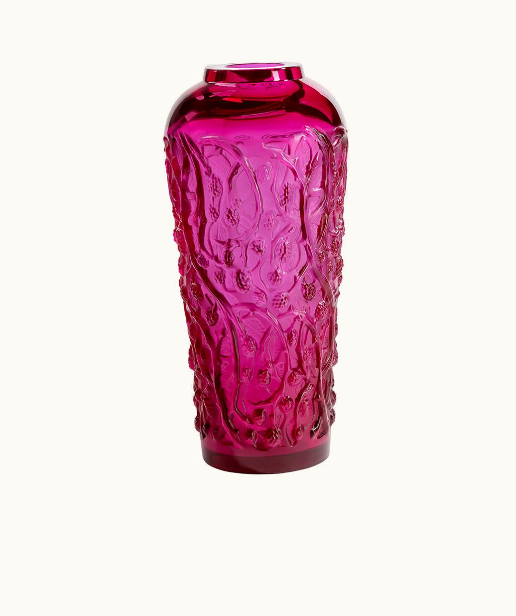 Lalique Lalique Mûres Large Vase - Fuchsia Crystal