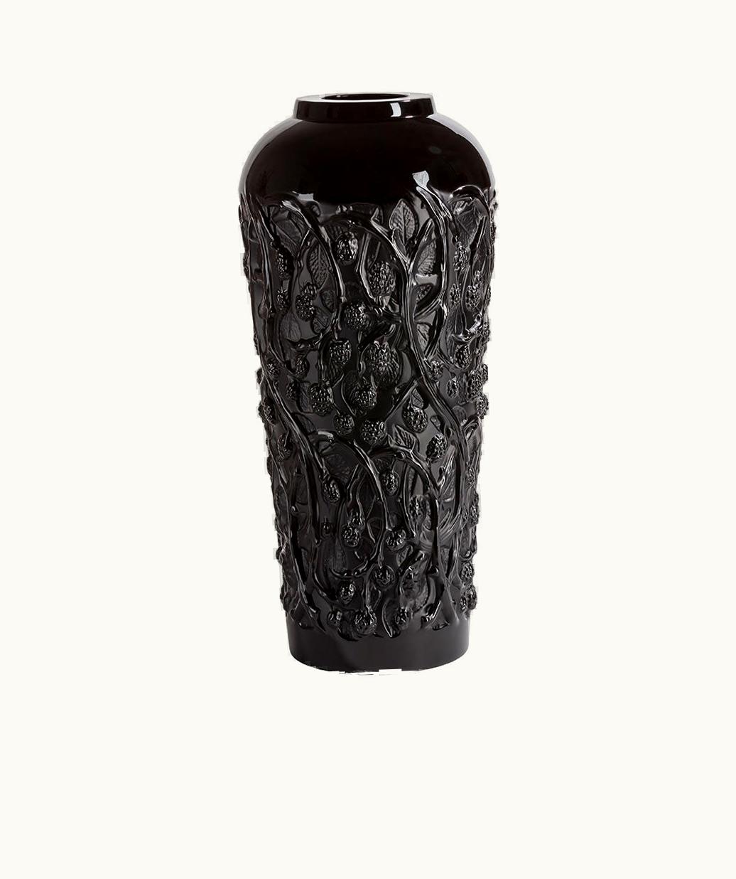 Lalique Lalique Mûres Large Vase - Black Crystal