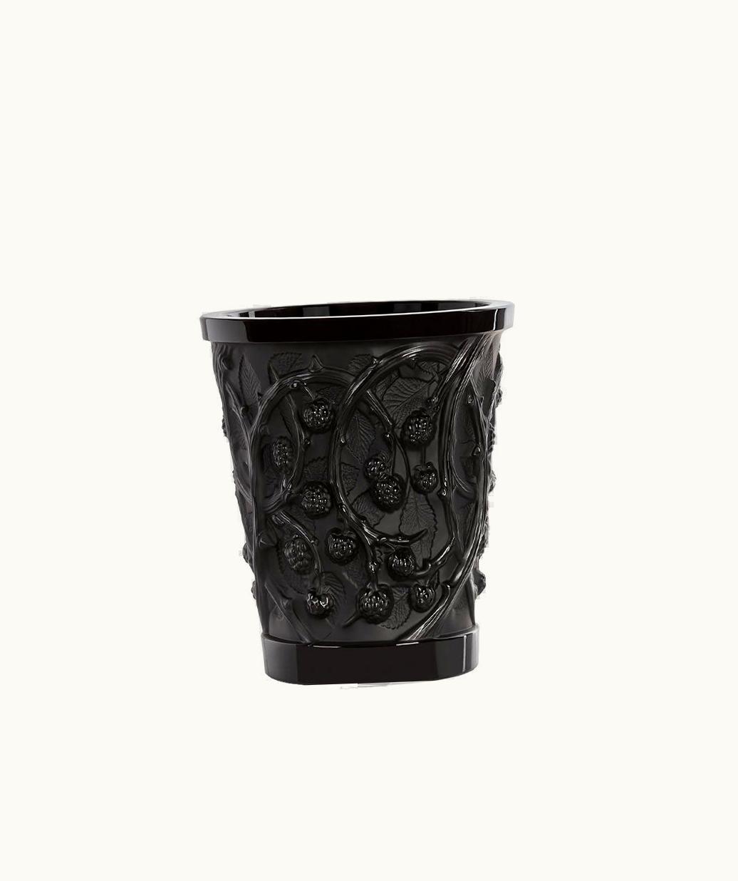 Lalique Lalique Mûres Medium Vase - Black Crystal