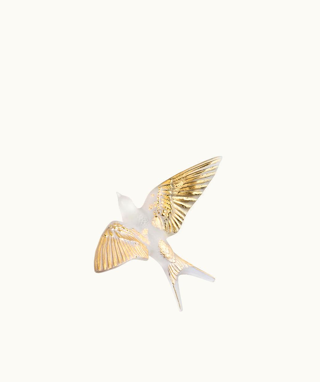 Lalique Lalique Swallow Wall Sculpture - Clear, Gold Stamped Crystal