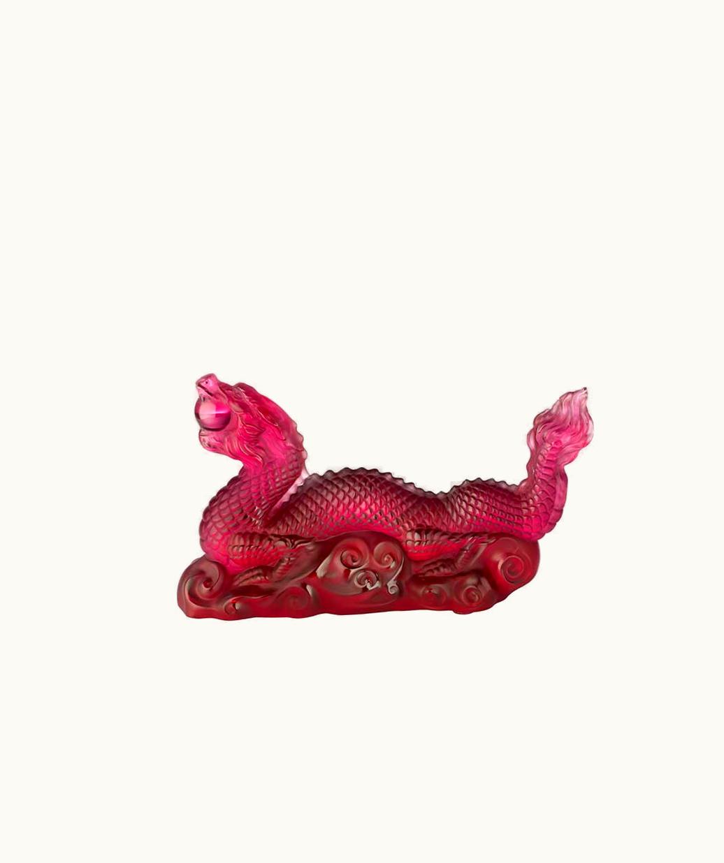 Lalique Lalique Tianlong Dragon Sculpture - Red Crystal