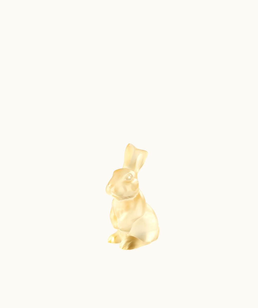 Lalique Lalique Toulouse Rabbit Sculpture - Gold Luster Crystal