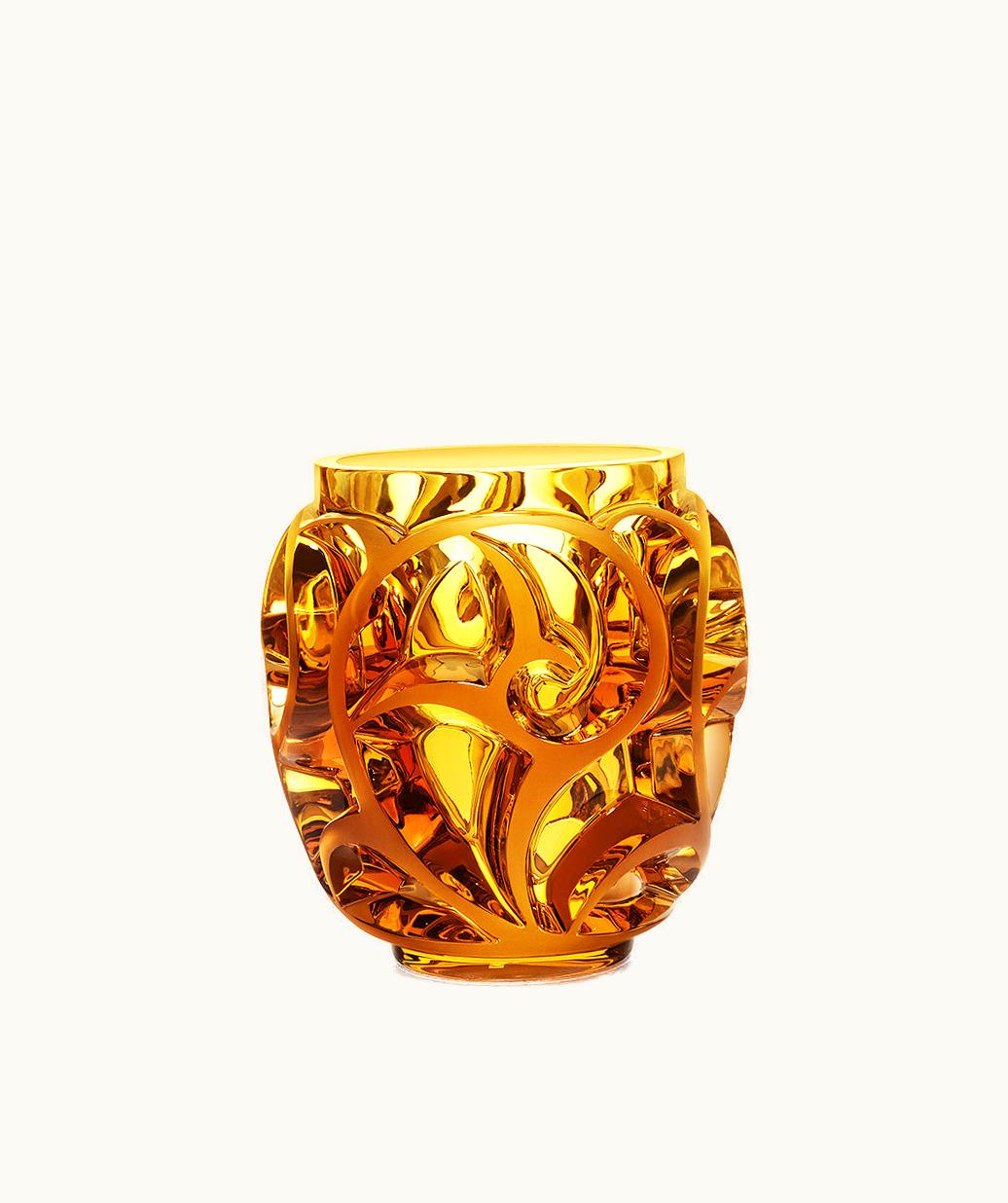 Lalique Lalique Tourbillons Vase - Amber Crystal