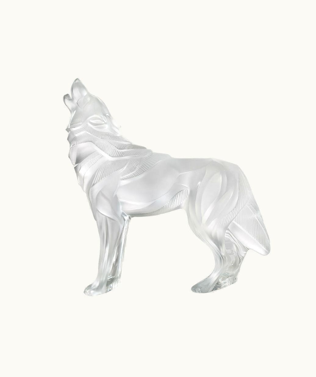 Lalique Lalique Wolf Sculpture - Clear Crystal