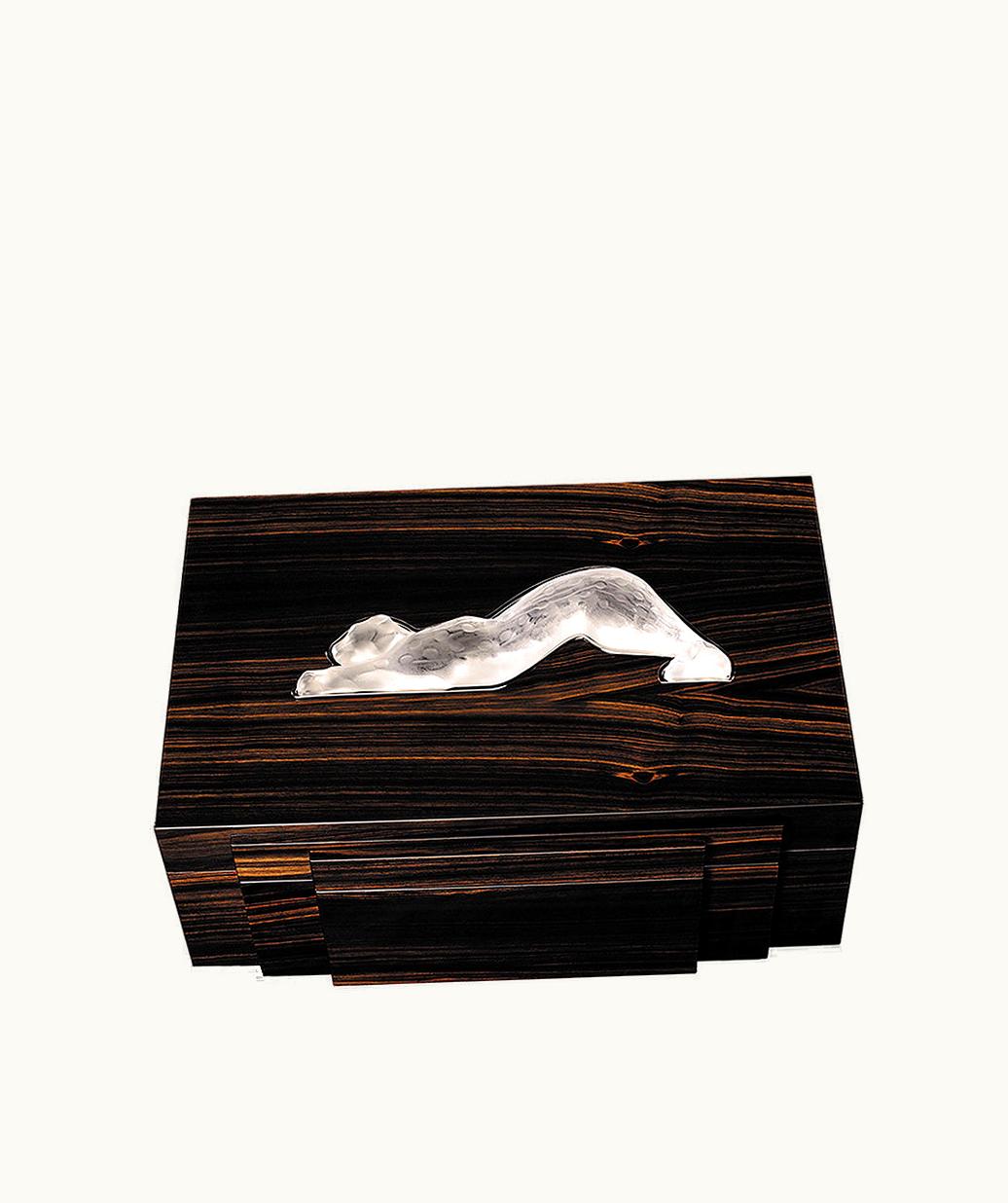 Lalique Lalique Zeila Cigars Box - Natural Ebony With Clear Crystal, 70 Cigars