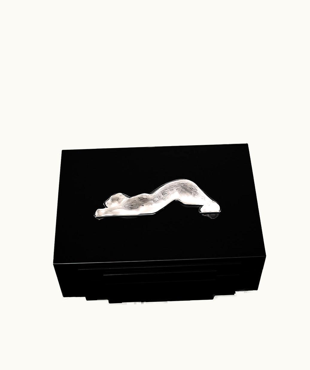 Lalique Lalique Zeila Jewellery Box - Black Lacquered With Clear Crystal