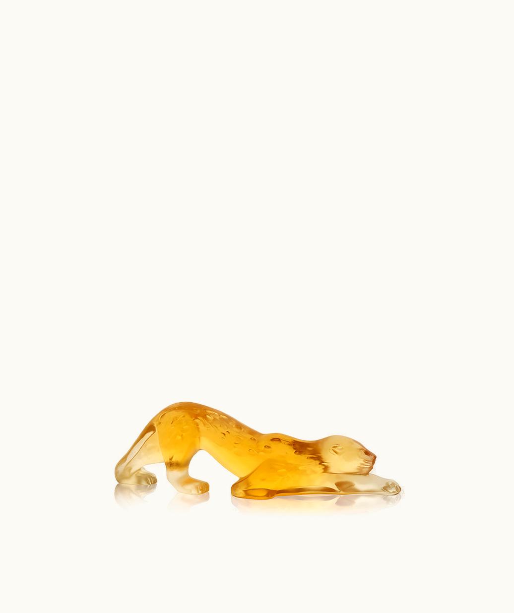 Lalique Lalique Zeila Panther Small Sculpture - Amber Crystal