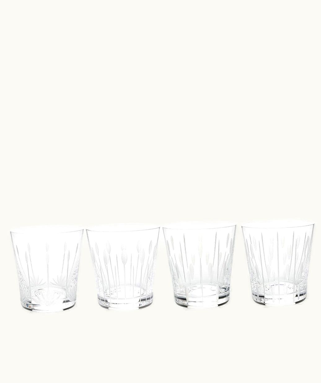 Lalique Lalique Lotus, 4 Tumblers Set 20 Cl - Clear Crystal | Buds, Blossoms, Dew And Drops Motifs