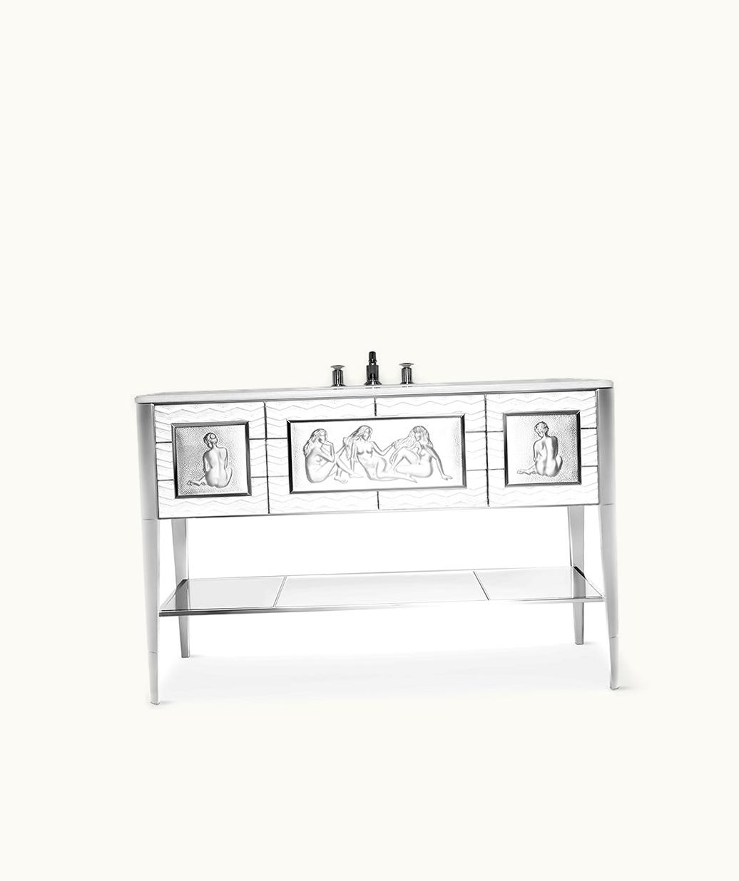 Lalique Lalique Causeuses Vanity By Pierre-Yves Rochon - Crystal, Marble And Bright Nickel