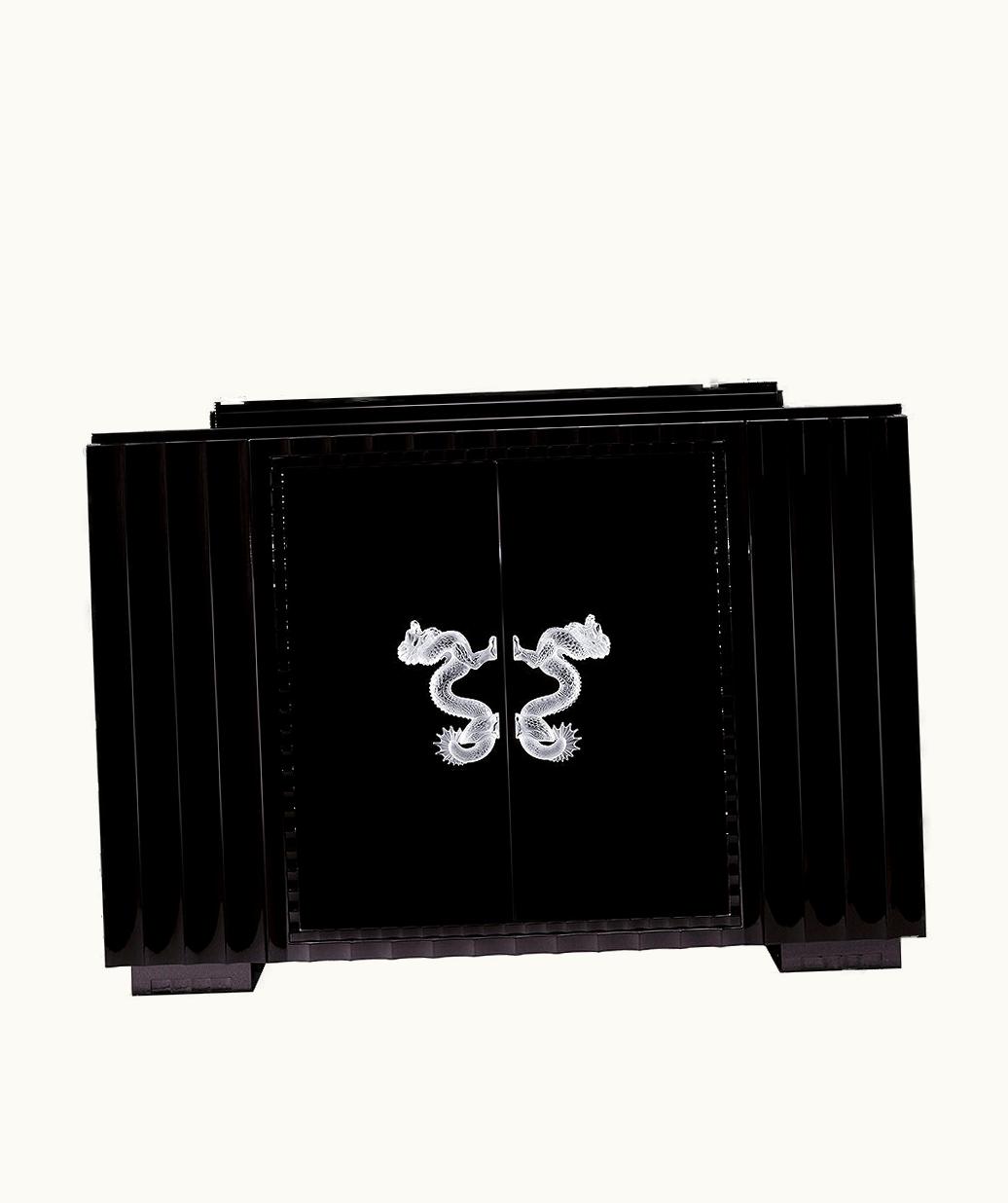 Lalique Lalique Dragon Large Bar - Clear Crystal And Black Ebony