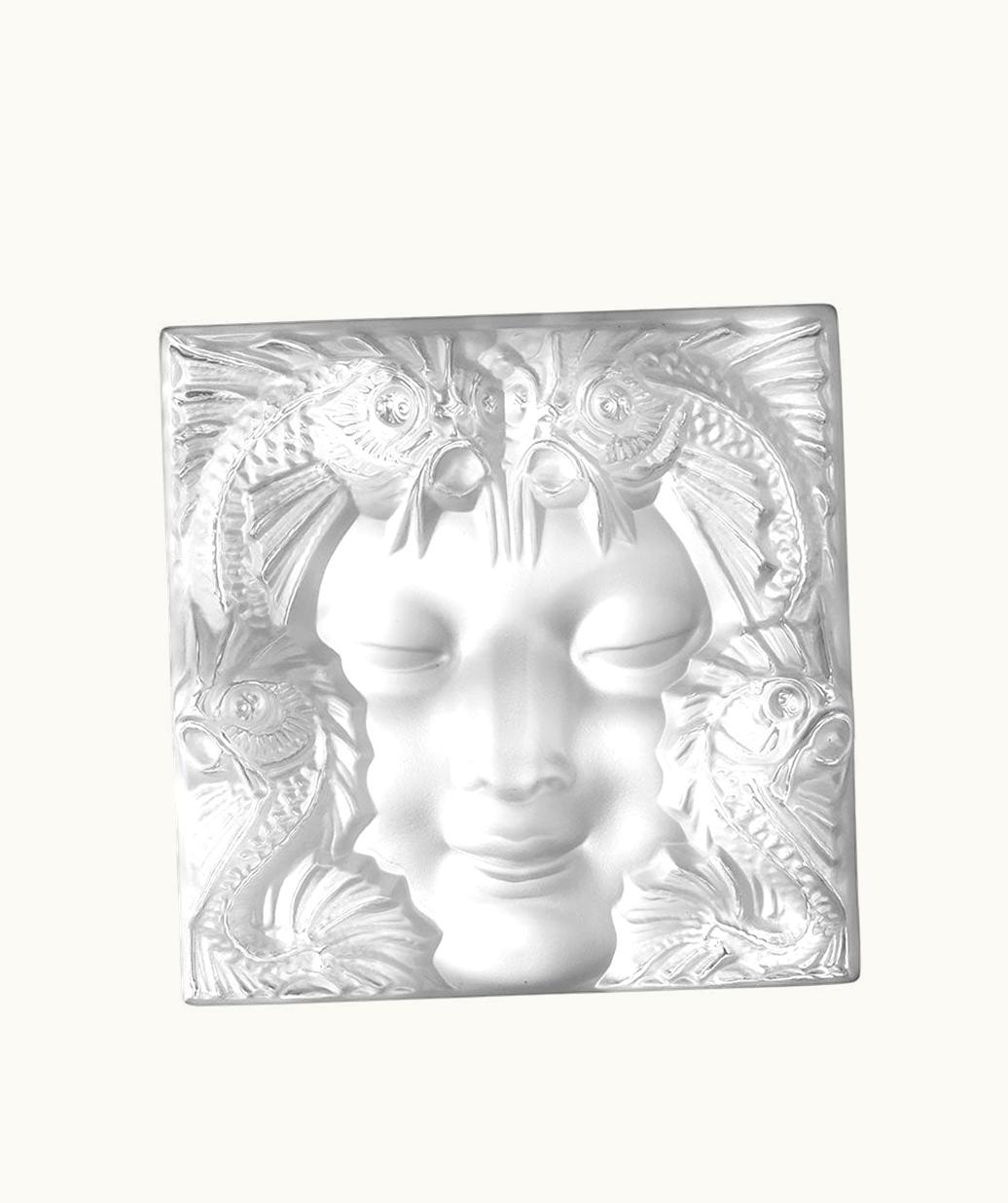 Lalique Lalique Masque De Femme Decorative Panel - Clear Crystal, Square Small Size