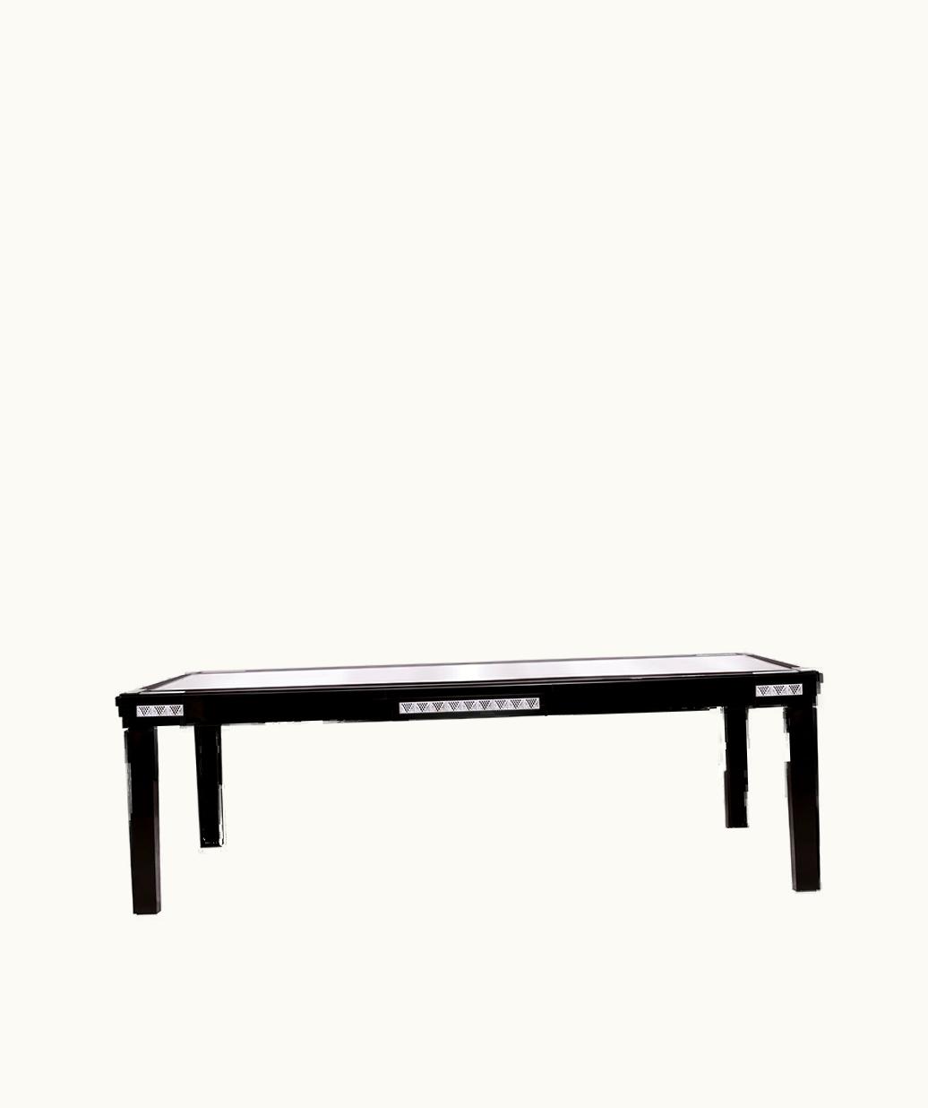 Lalique Lalique Raisins Rectangular Table - Clear Crystal And Black Lacquered, Medium Size