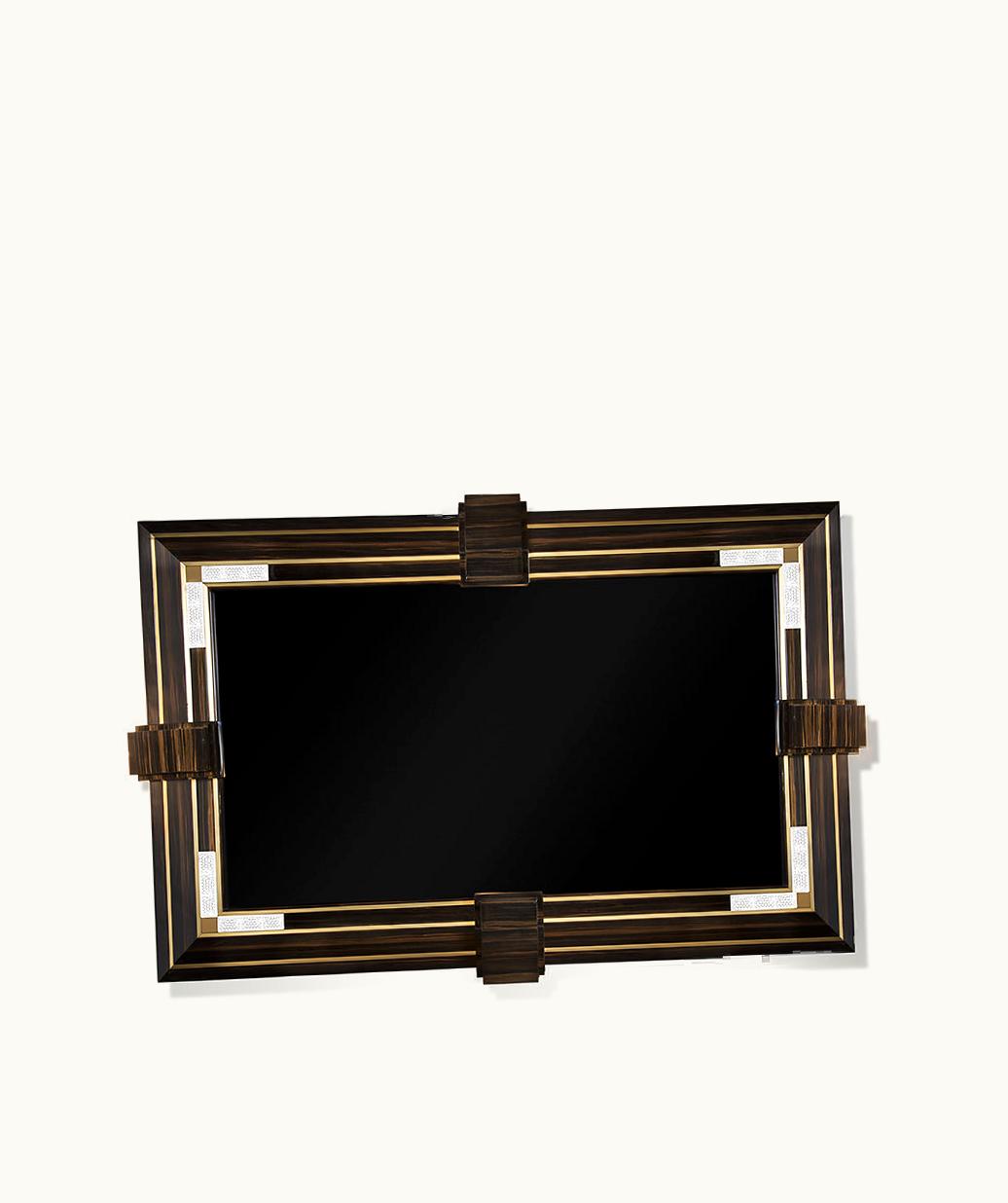 Lalique Lalique Raisins Tv Frame Surround Adjustable - Clear Crystal, Natural Ebony And Inox Golden Satin Steel