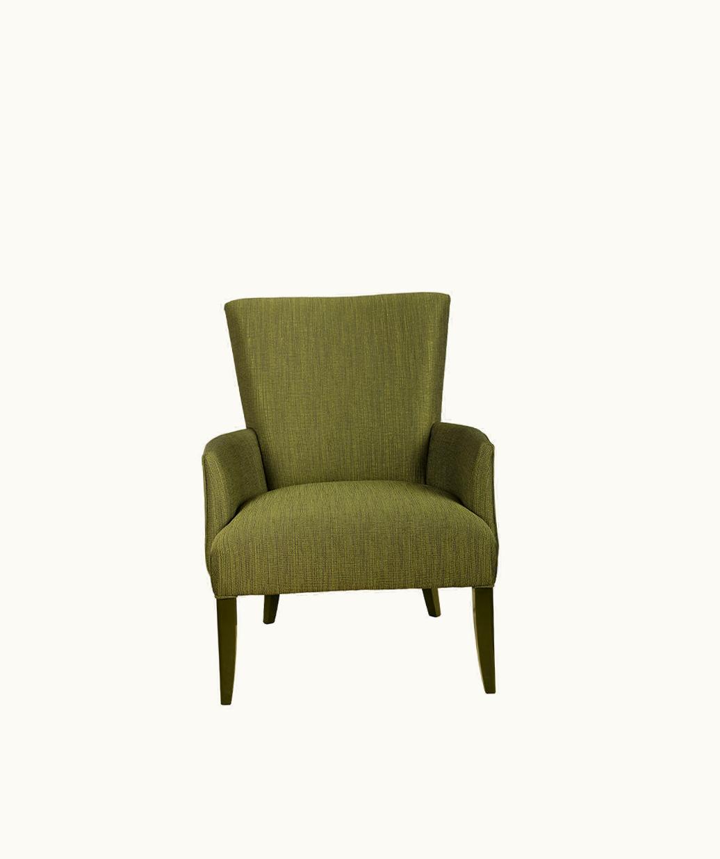 Lalique Raisins Villa René Lalique Contemporary Armchair - Gold Luster Crystal, Green Lacquered And Green Fabric