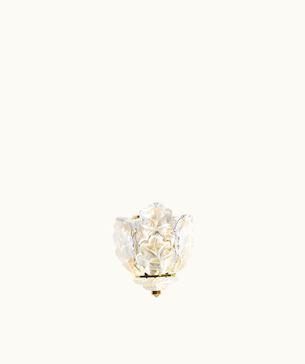Lalique Lalique Chêne Wall Sconce - Clear Crystal, Gilded Finish