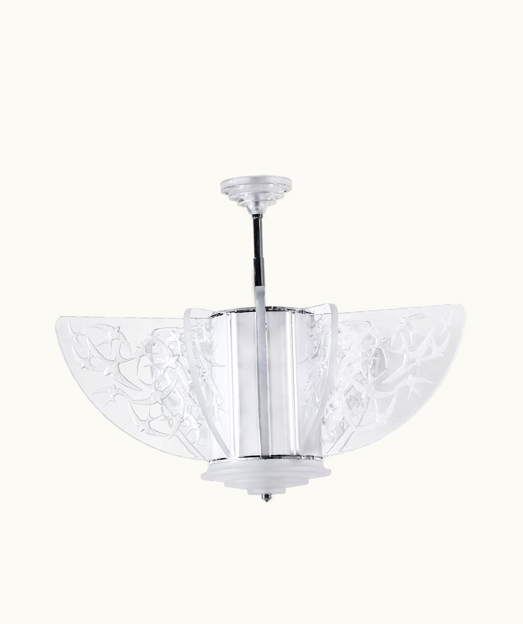 Lalique Lalique Hirondelles Chandelier - Clear Crystal, Chrome Finish 10649800