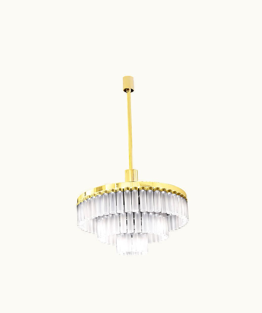 Lalique Lalique Orgue Chandelier - Clear Crystal, Gilded Finish 10159300