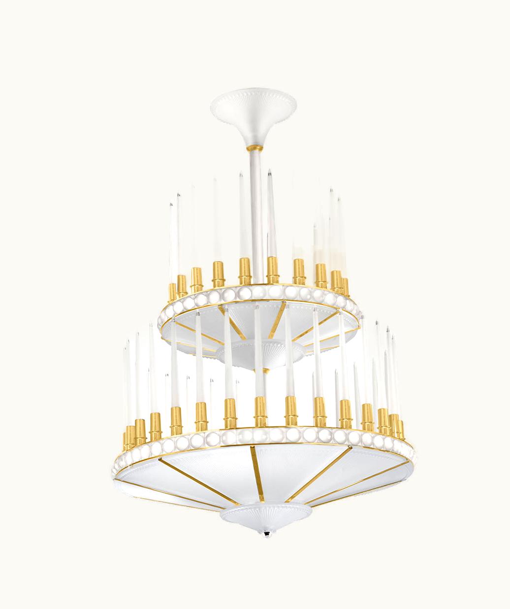 Lalique Lalique Perles Chandelier - Clear Crystal, Satin Gilded Finish 10742000