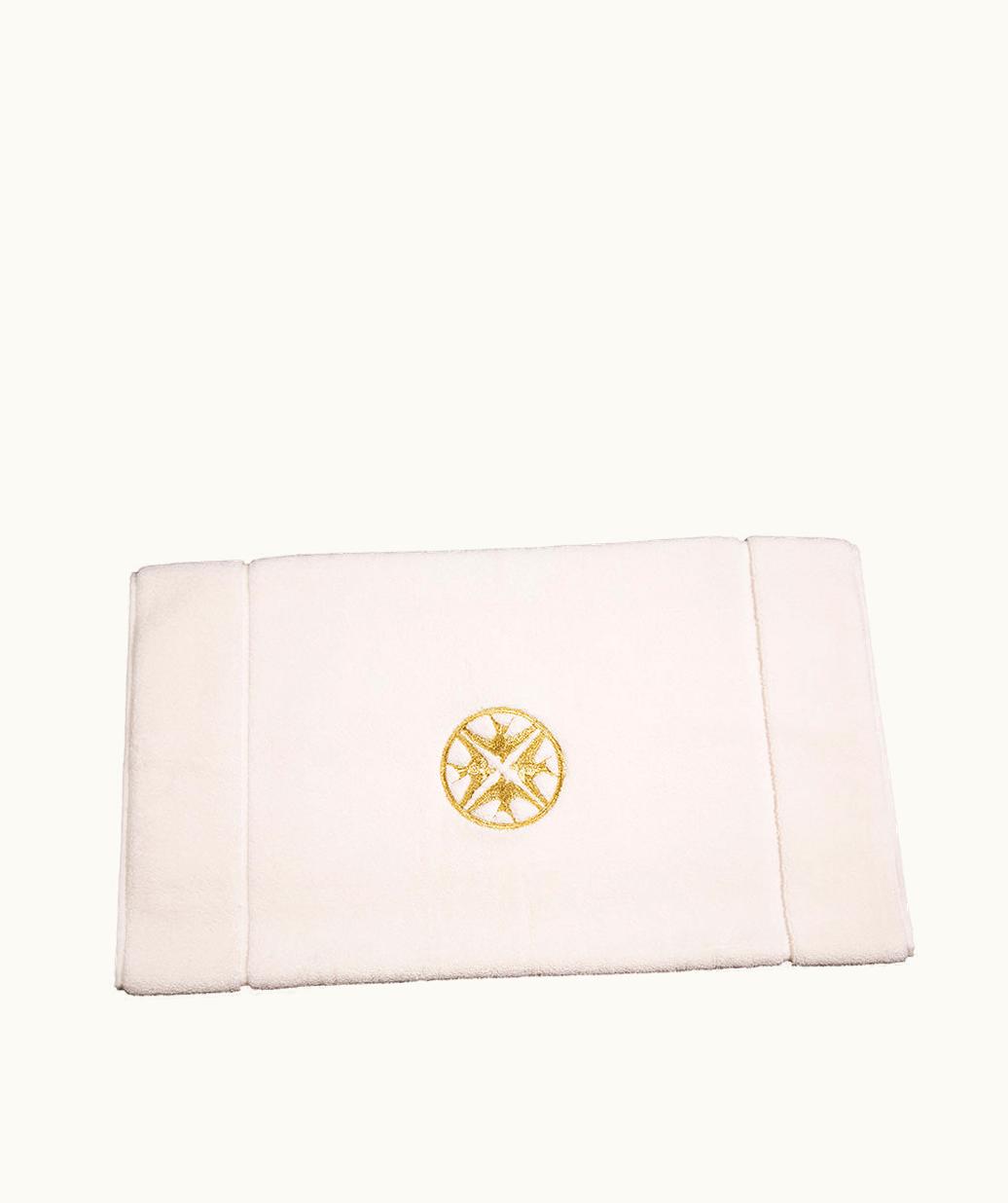 Lalique Lalique Hirondelles Embroidered Bath Mat - Ivory Cotton, Gold Embroidery