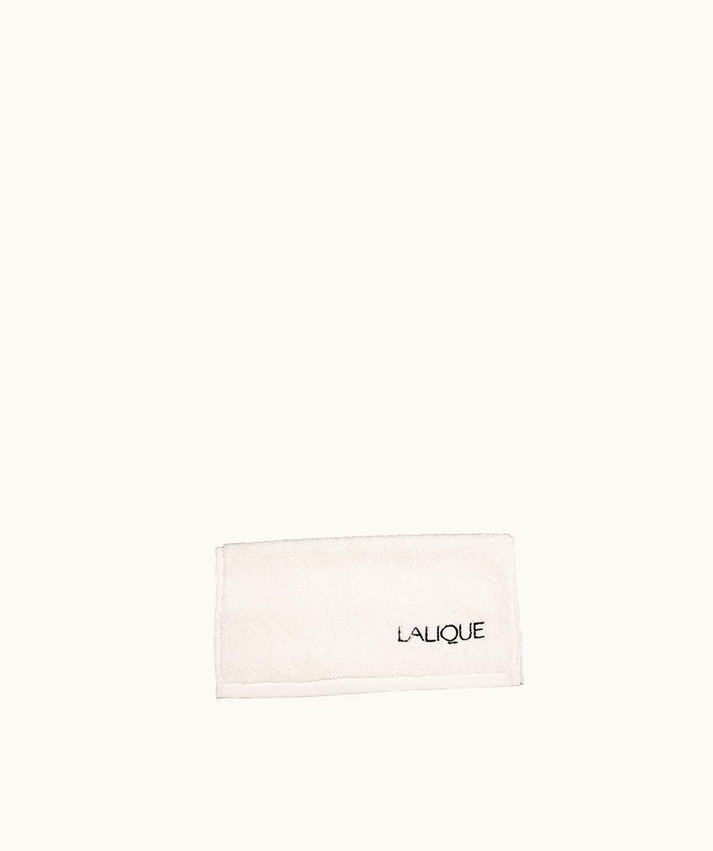 Lalique Lalique Embroidered Square Towel - Ivory Cotton, Black Embroidery
