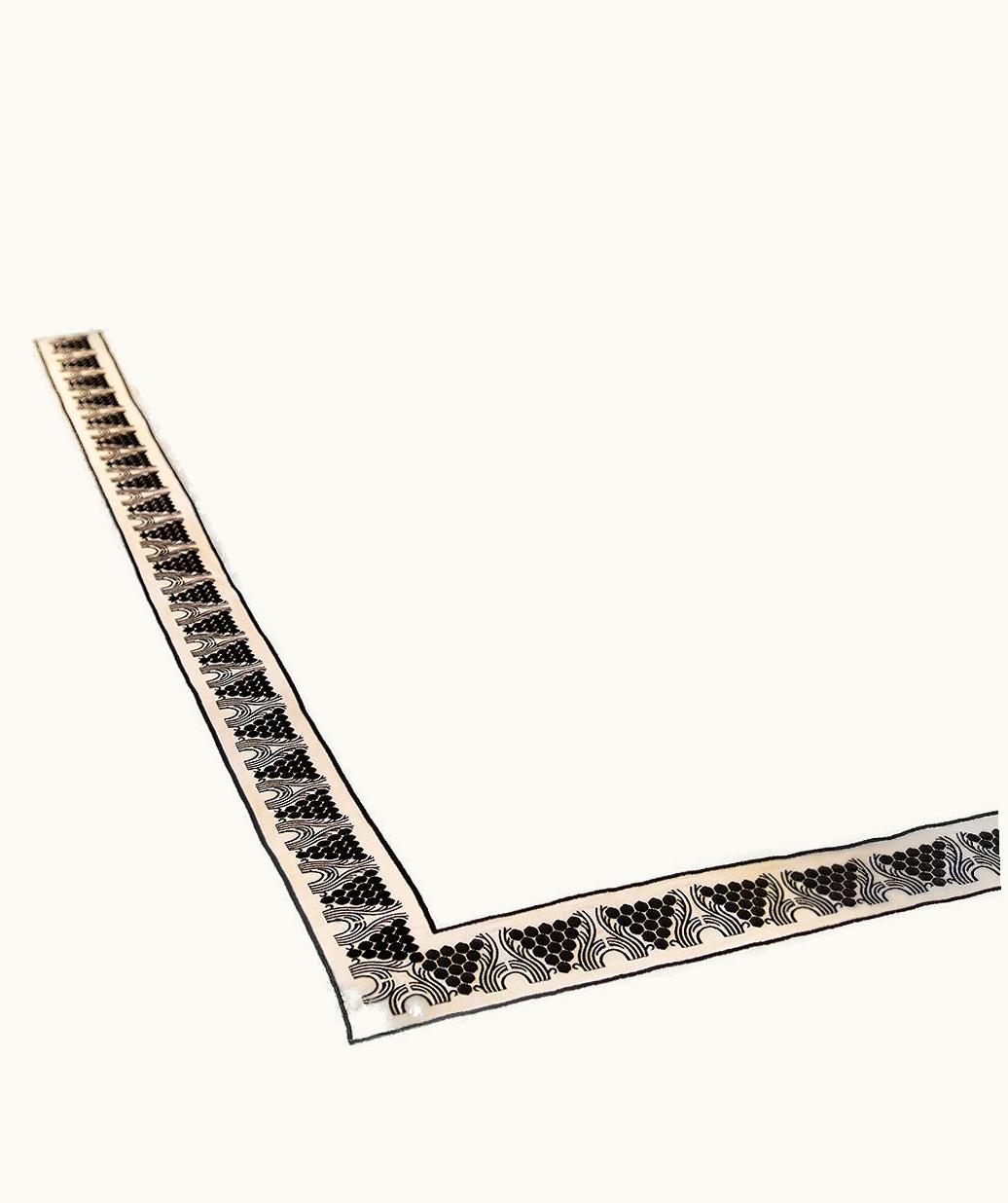 Lalique Lalique Raisins Embroidered Duvet Cover - Ivory Cotton, Black Embroidery, Mattress Size 180 X 200 CM