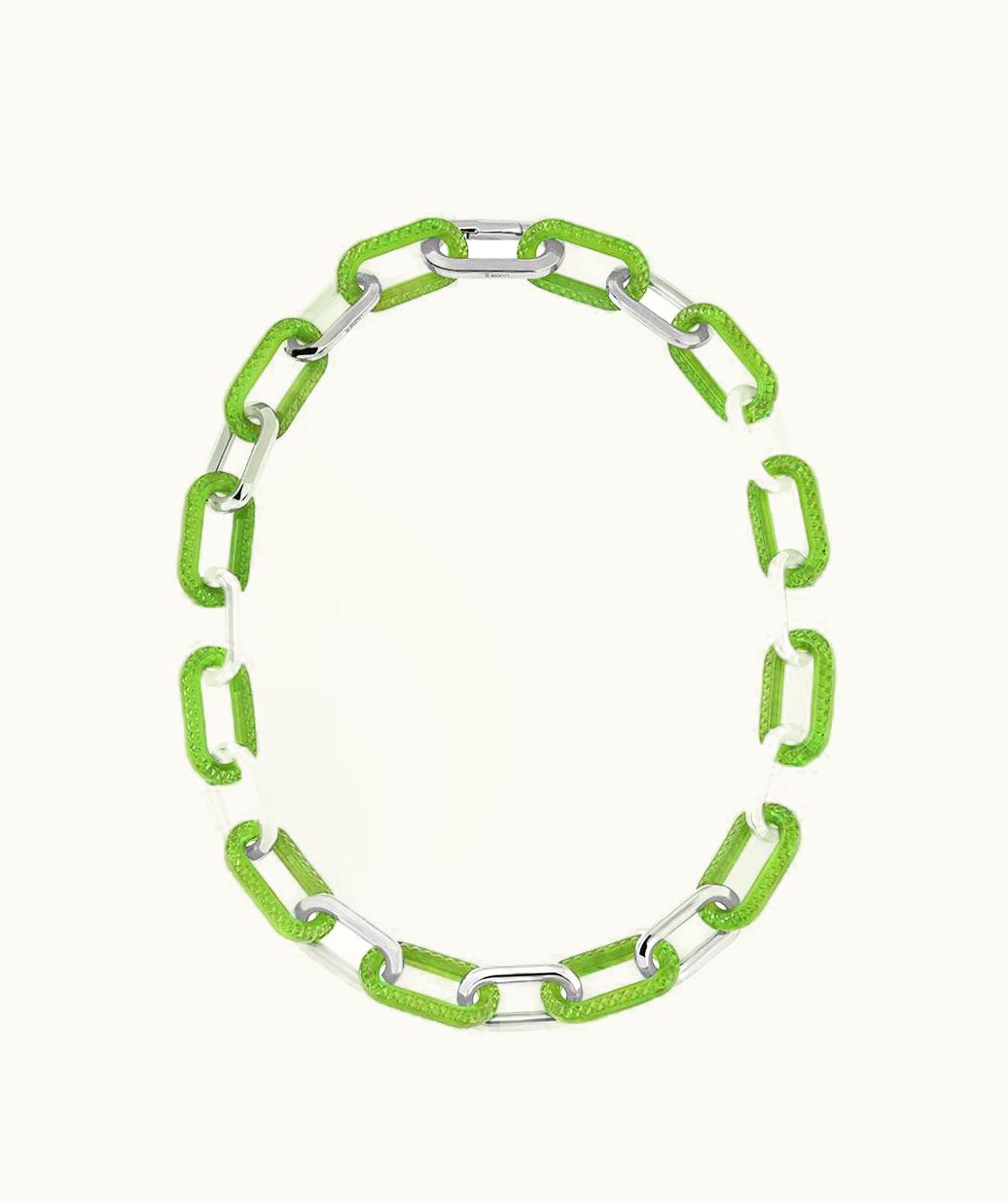 Lalique Lalique Empreinte Animale Necklace 12 Crystals - Green Crystal, Silver