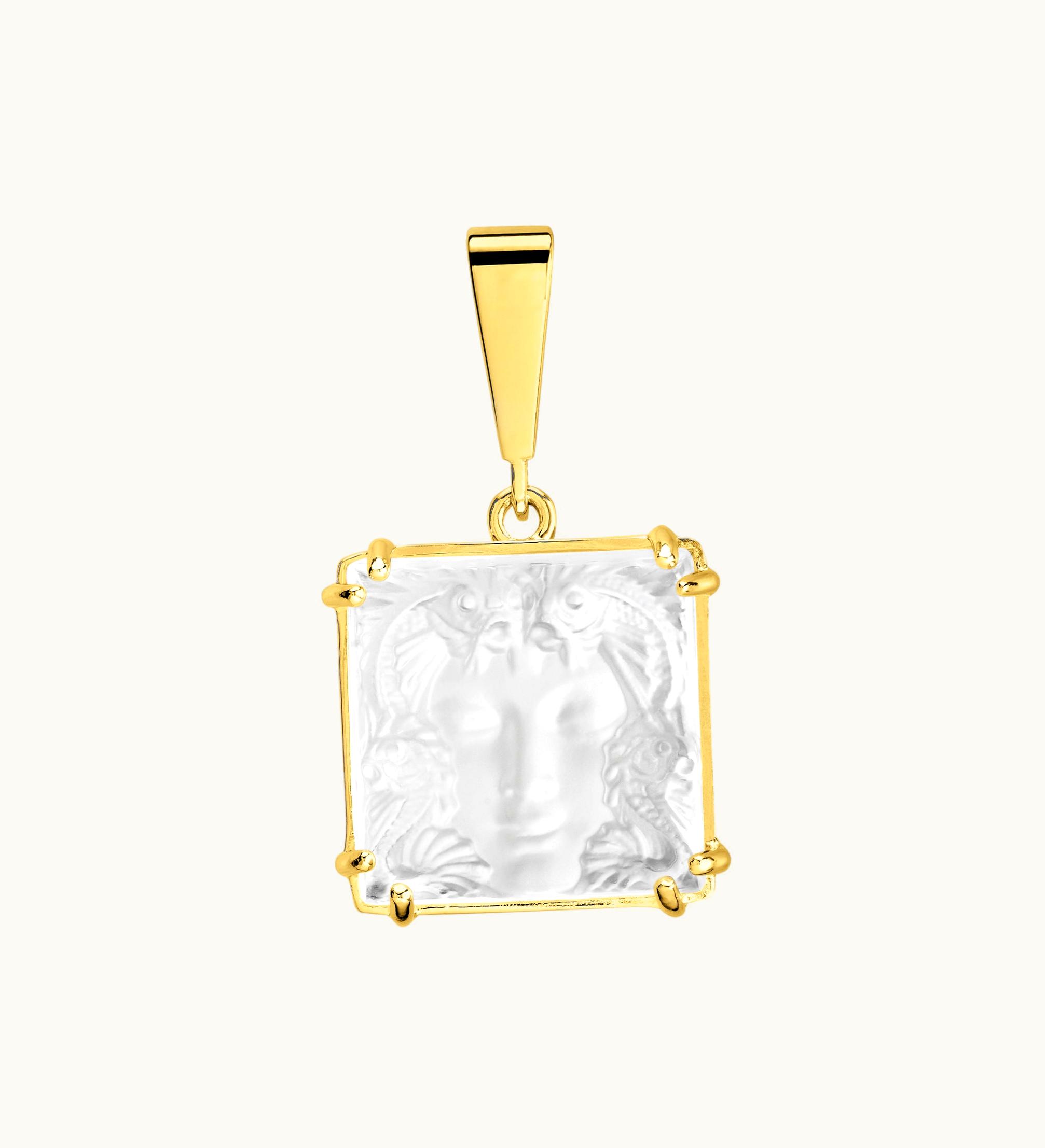 Lalique Lalique Aréthuse Pendant - Clear Crystal, Vermeil