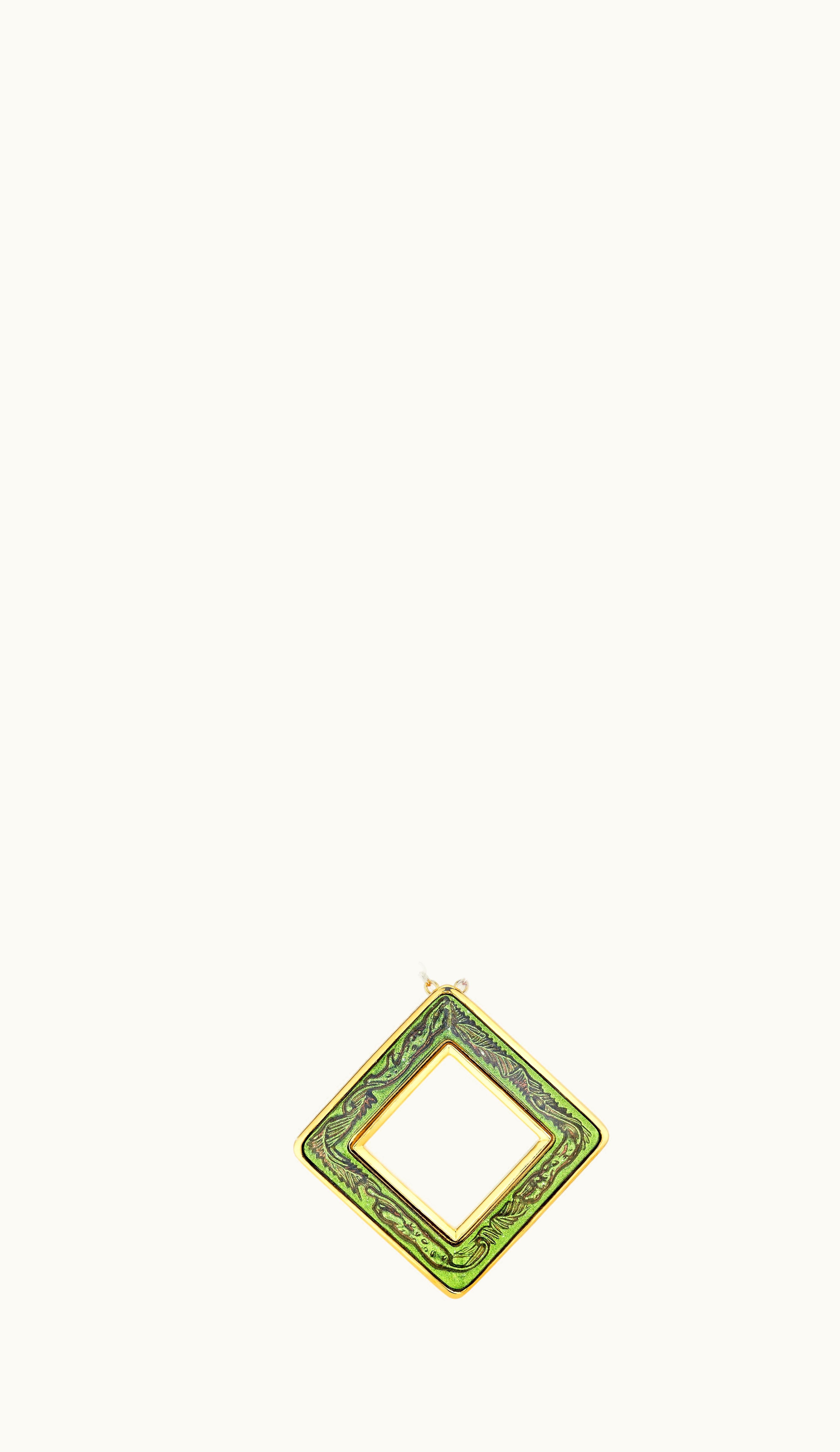 Lalique Lalique Losange Panthère Pendant - Green Crystal, 18k Yellow Gold Plated