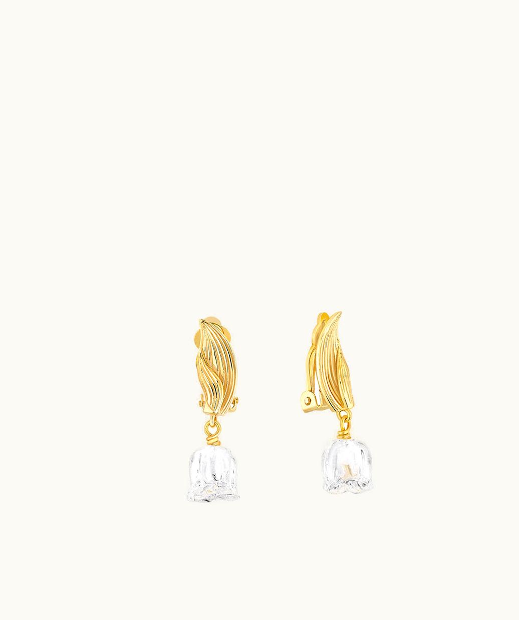Lalique Lalique Muguet Earrings - Clear Crystal, Vermeil 10705200