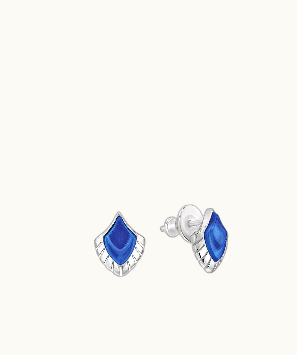 Lalique Lalique Paon Earrings - Blue Crystal, Silver