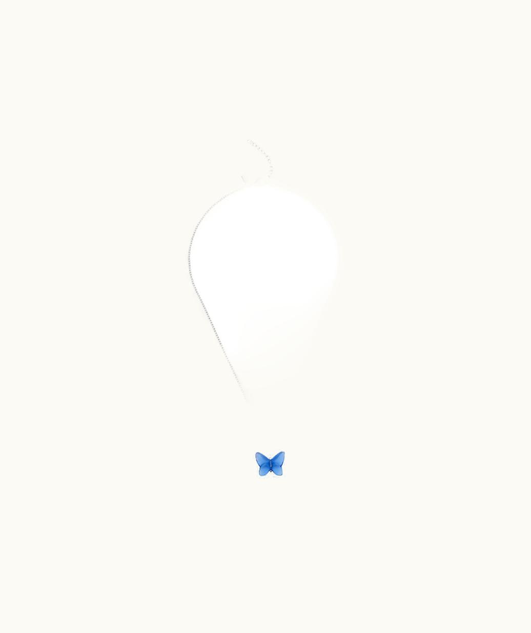 Lalique Lalique Papillon Necklace - Blue Crystal, Silver