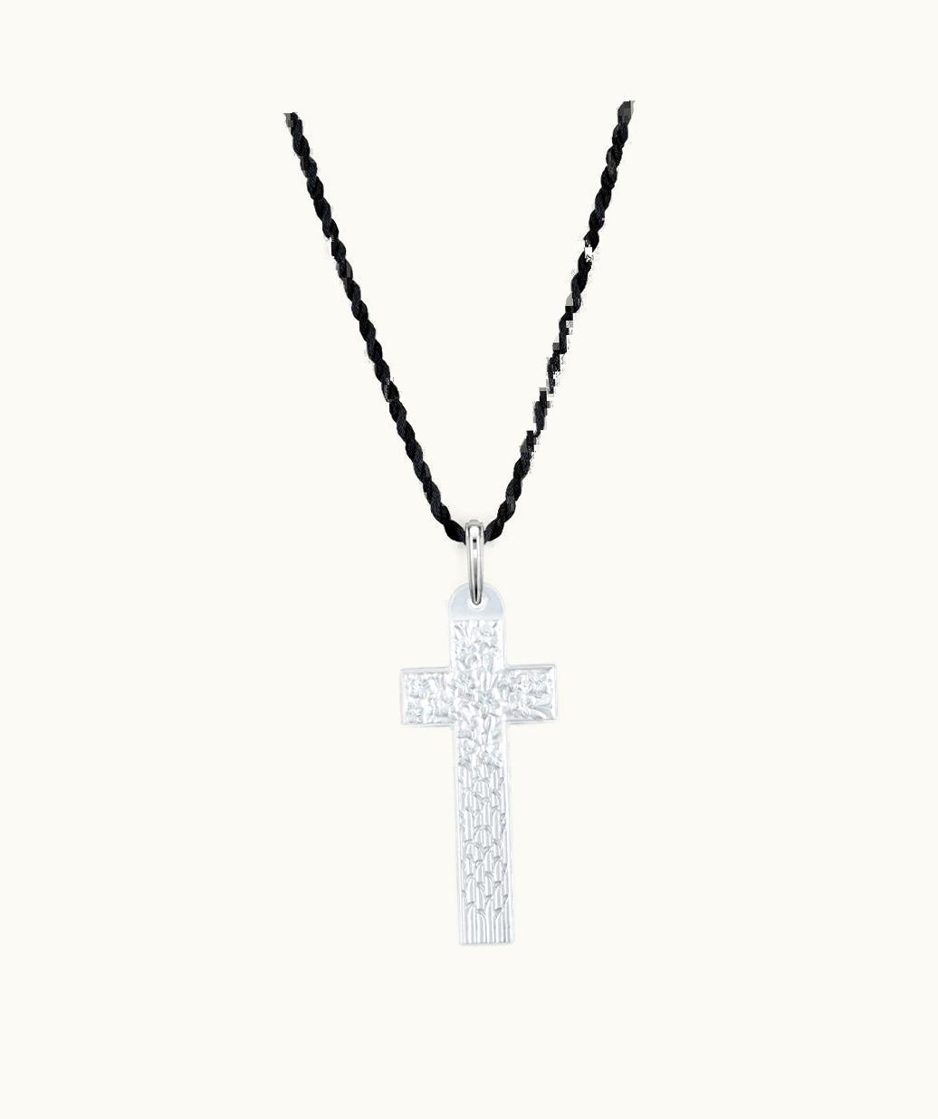 Lalique Lalique Saint Matthew Cross Pendant - Clear Crystal, Silver