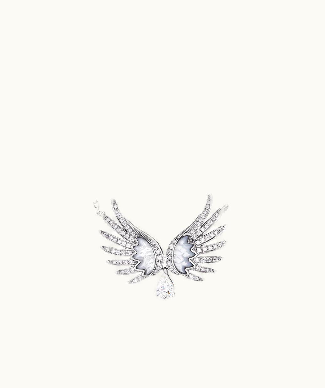 Lalique Lalique Vesta Necklace, Large - White Gold, Diamonds, MOTHER-OF-PEARL