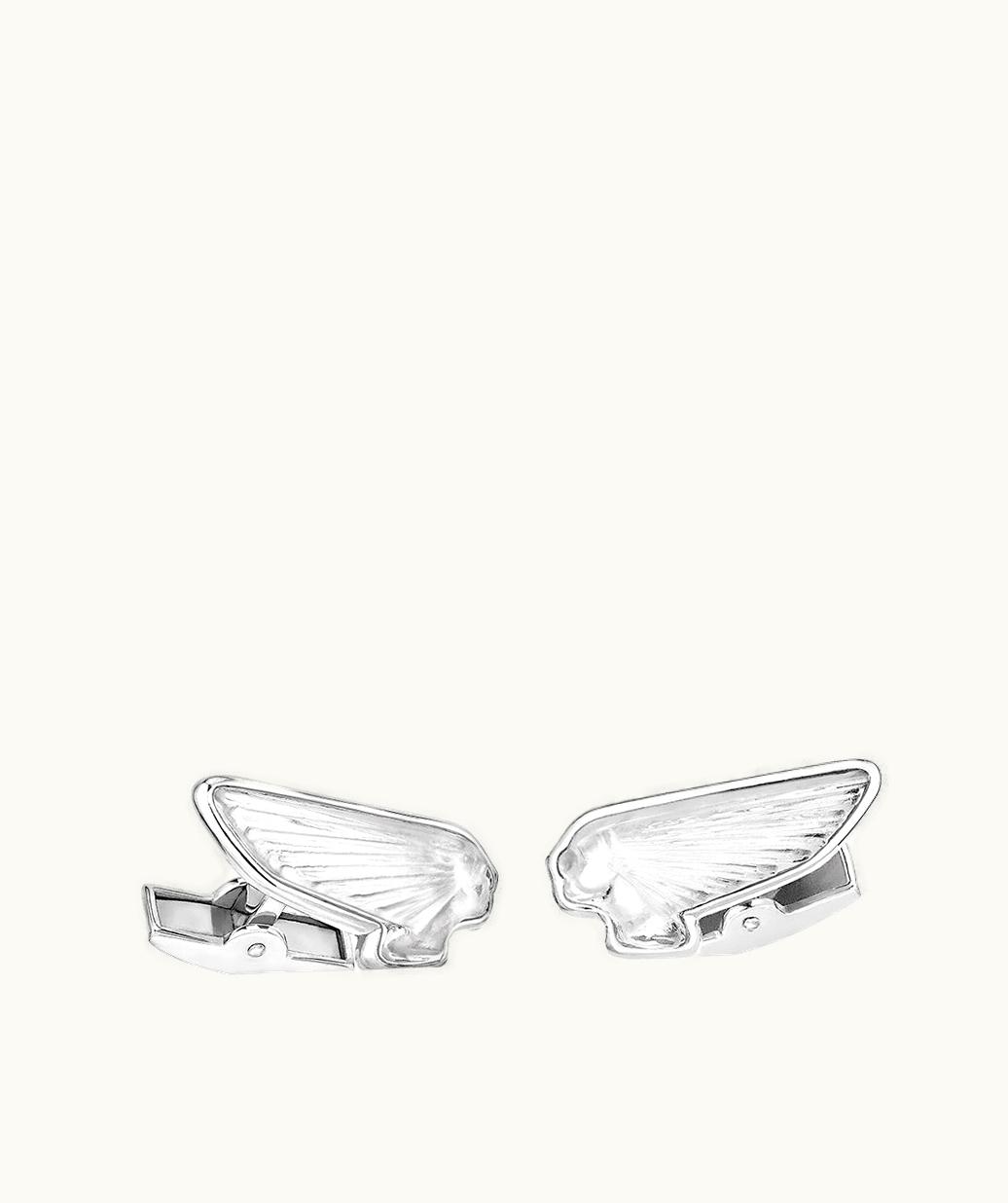 Lalique Lalique Victoire Mascottes Cufflinks - Clear Crystal, Palladium Finishing