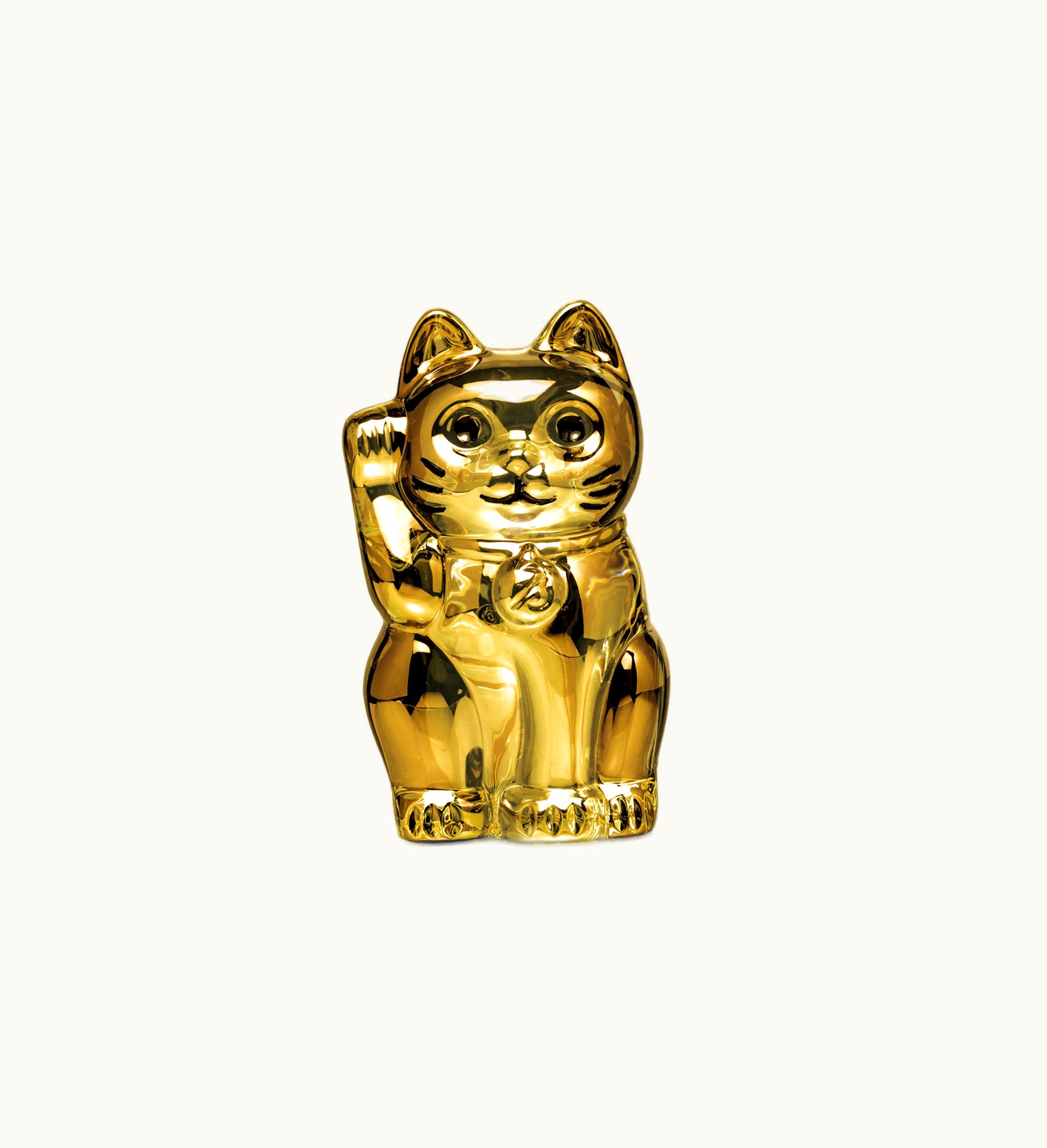 Baccarat Baccarat Cat Maneki Neko Figurine S Golden