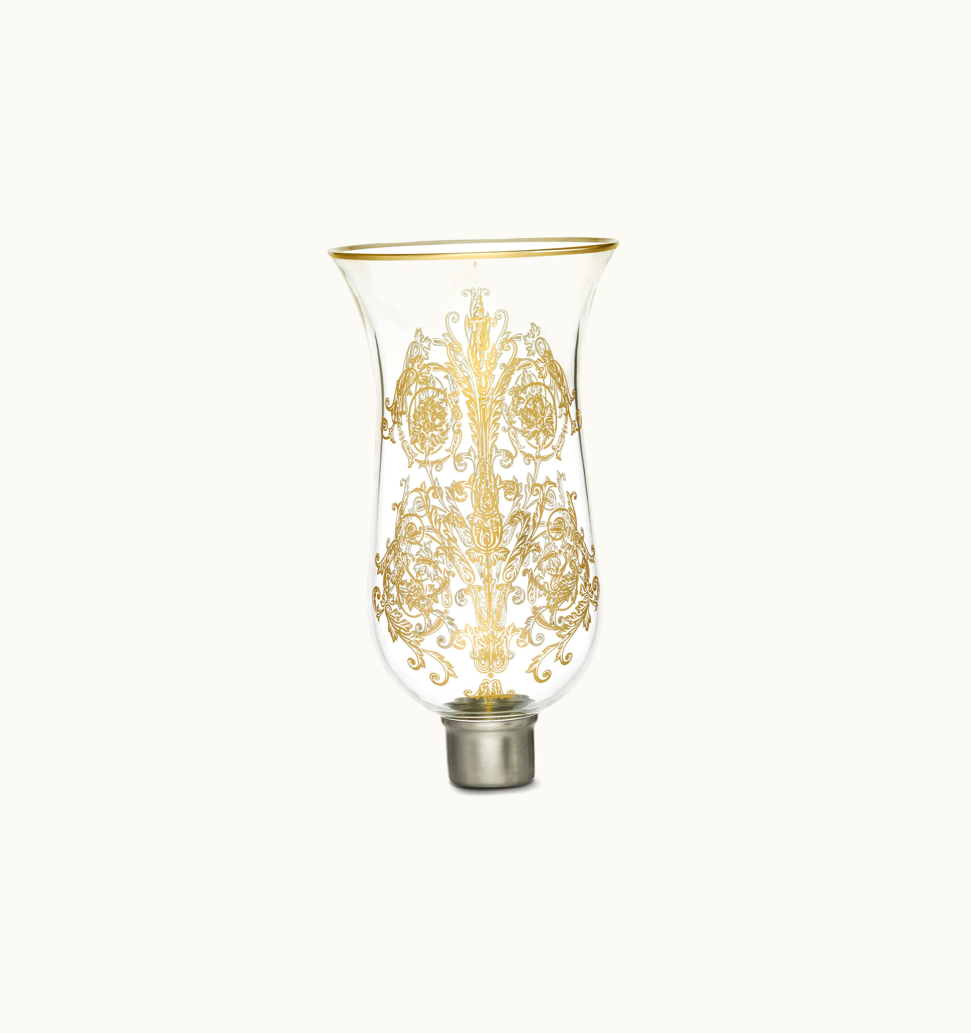 Baccarat Baccarat Tulip Hurricane Shade Flat Top Acanthus Gold