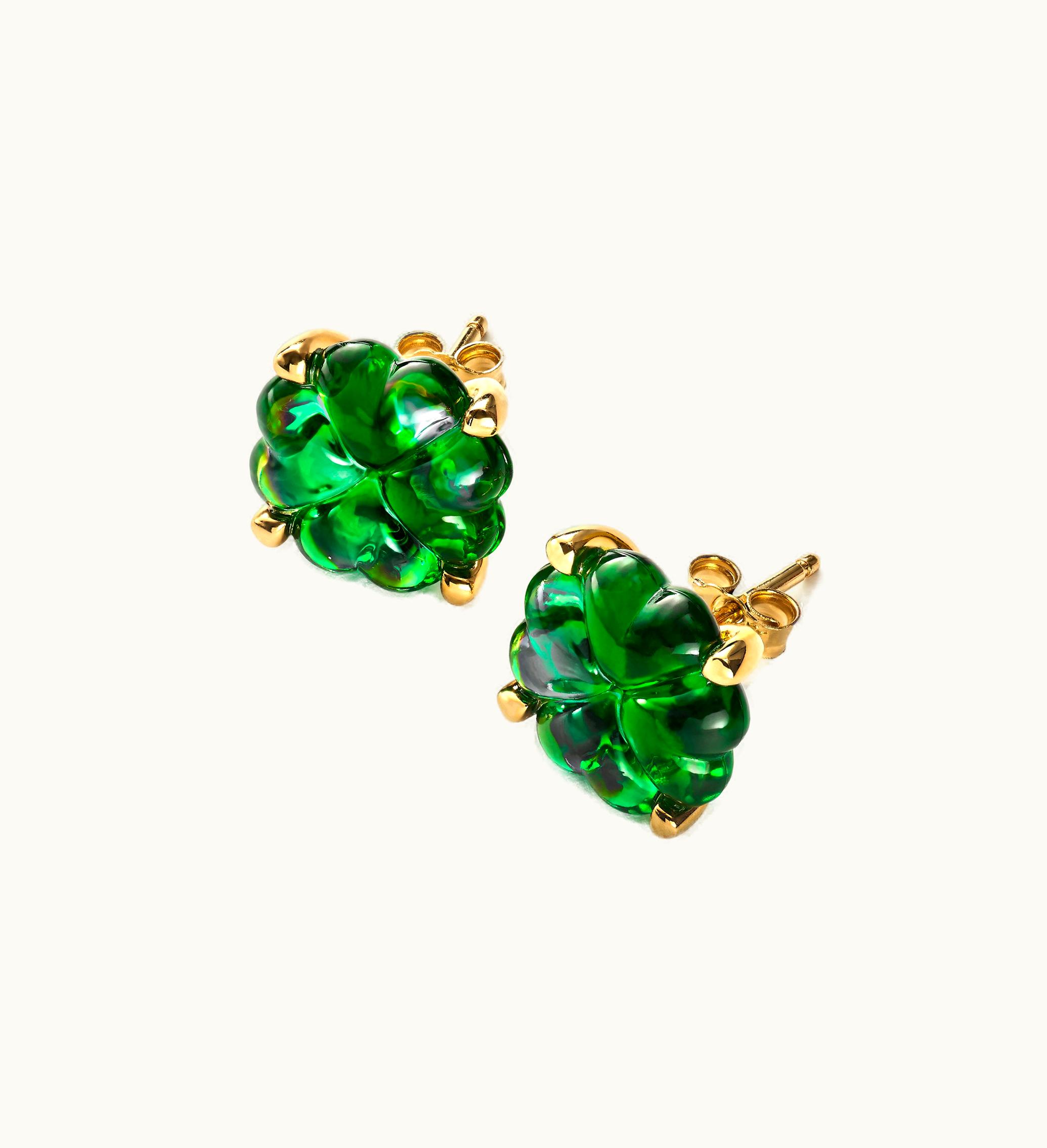 Baccarat Baccarat Trèfle Gold Plated Earrings