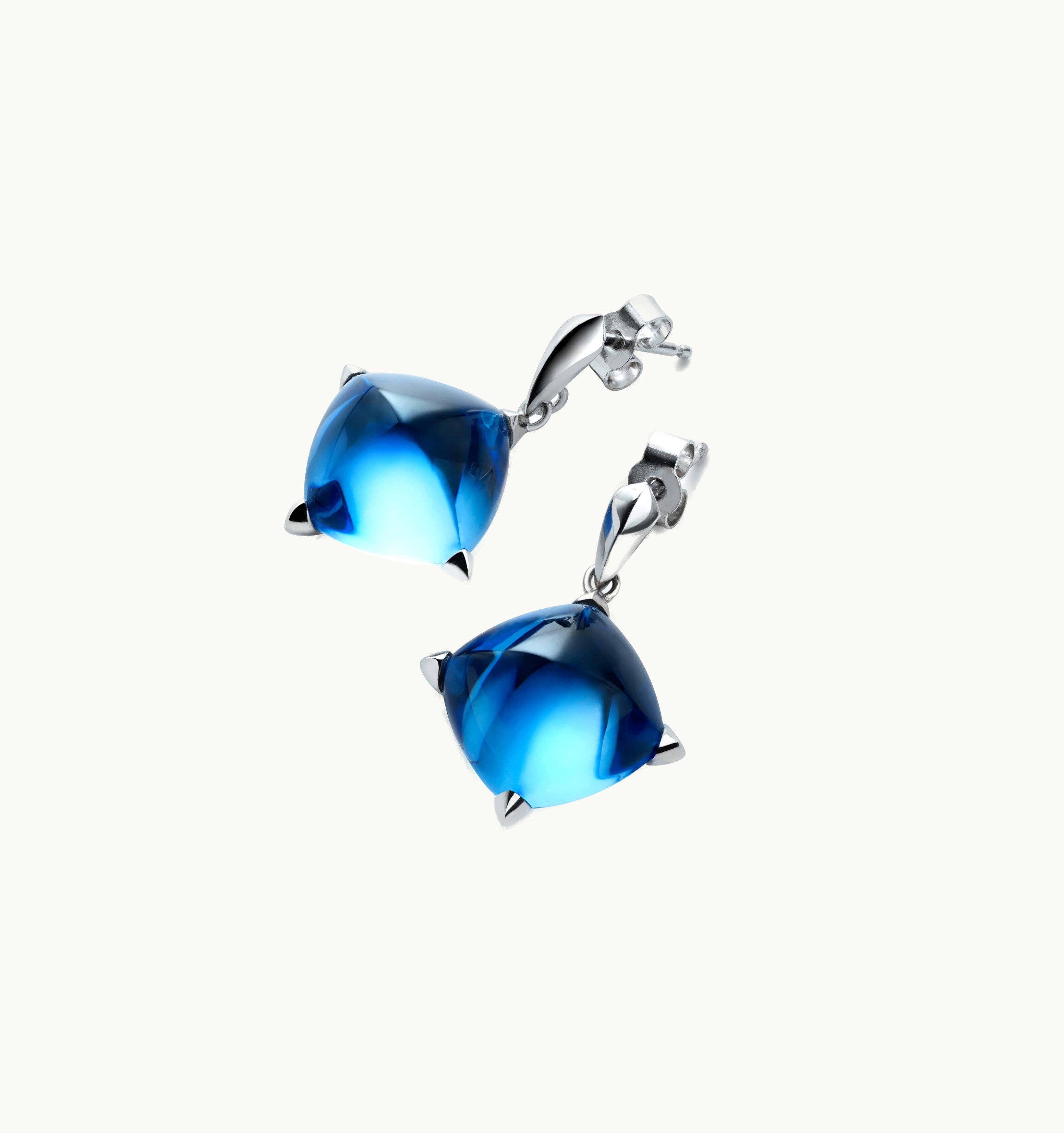 Baccarat Baccarat Médicis Silver Earrings Riviera Blue